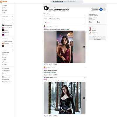 Reddit AI flickvän NSFW