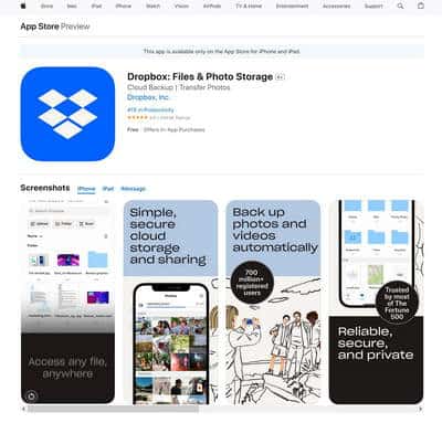 Dropbox - Apple App Store - Best AI Productivity App