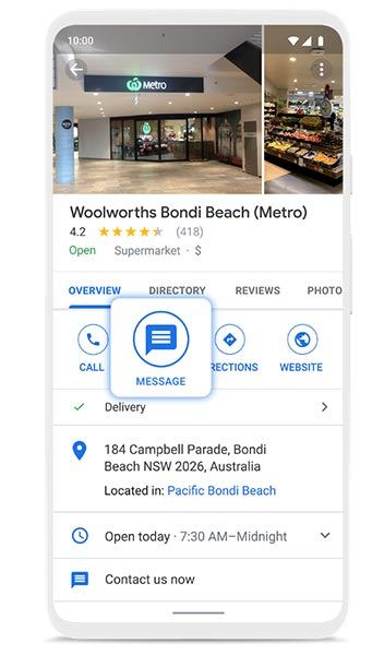 Now Sending: Business Messages Via Google Maps And Search