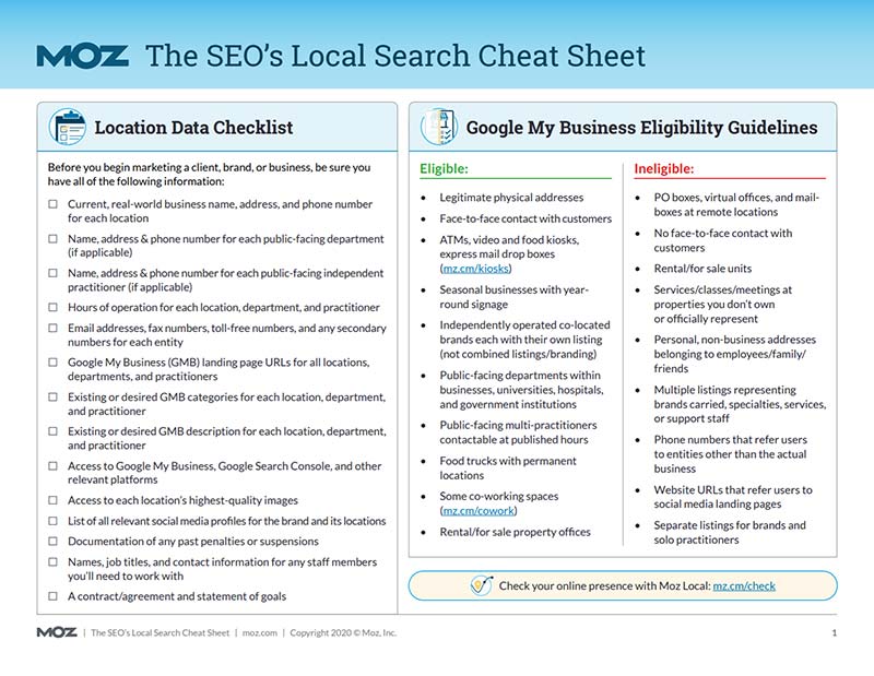 The Local SEO Cheat Sheet [Free PDF Download]