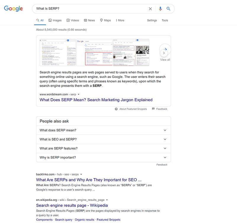 What is a SERP feature