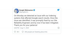 Google Suffers Massive Glitch Caused By Issue With Its ‘Indexing Systems’