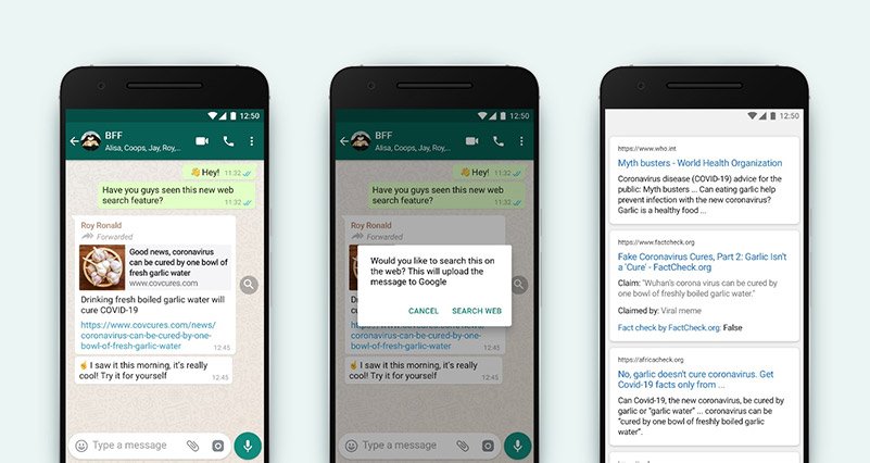 WhatsApp Pilots Search The Web Feature