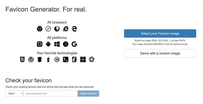 ¿Cómo crear un favicon para su sitio web? Herramienta gratuita de favicon