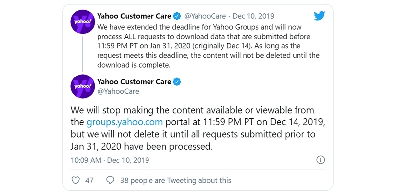 Yahoo Groups is going to be fully shut down
