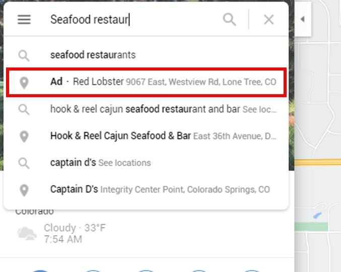 Google tests ads in Google Maps autocomplete predictions