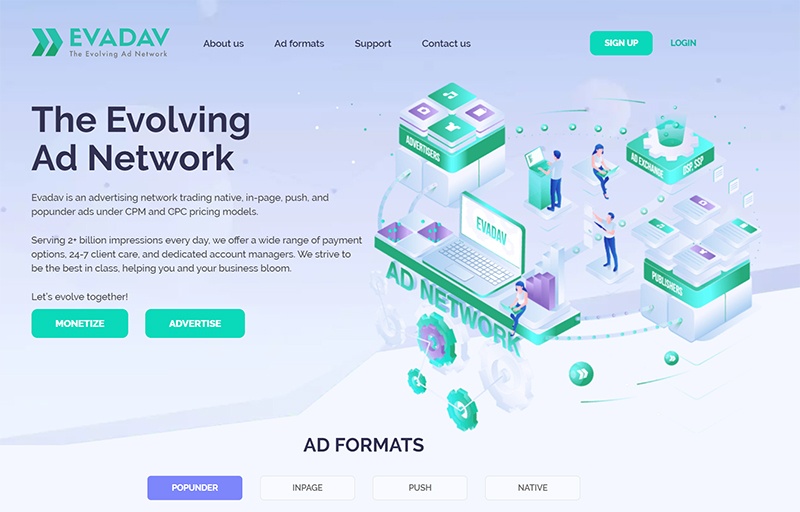 EVADAV, Push Notification Native Advertising Network
