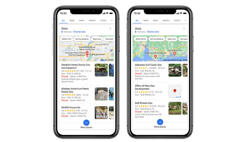 How location helps Google provide more relevant search results