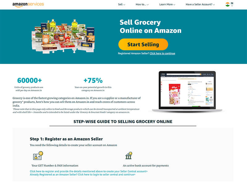 How to Sell Groceries on Amazon India?
