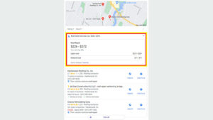 Google tests displaying cost estimates in local search results