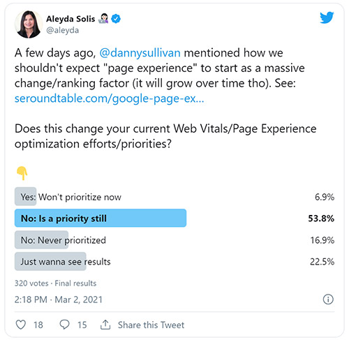 Many SEOs will prioritize core web vitals google page experience efforts