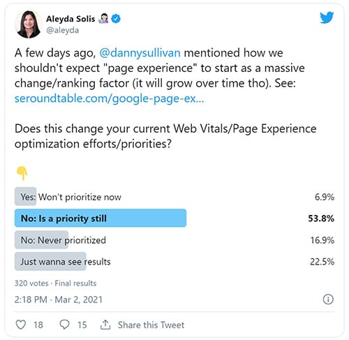 Many SEOs will prioritize core web vitals google page experience efforts