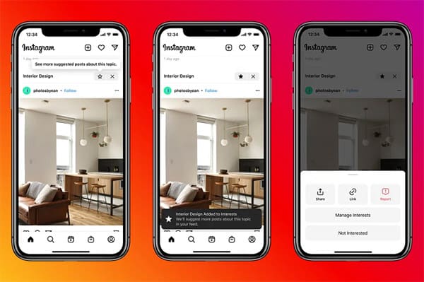 Instagram teste de nouvelles recommandations de contenu dans le flux principal, parfois au-dessus des profils que vous suivez