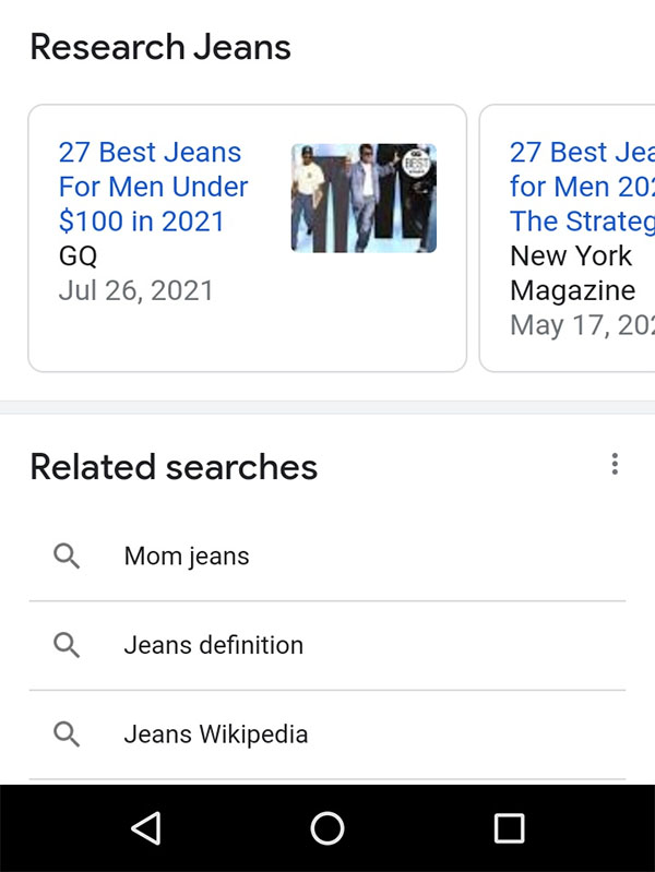 Google search tests carousels: research, people also shop & similar products