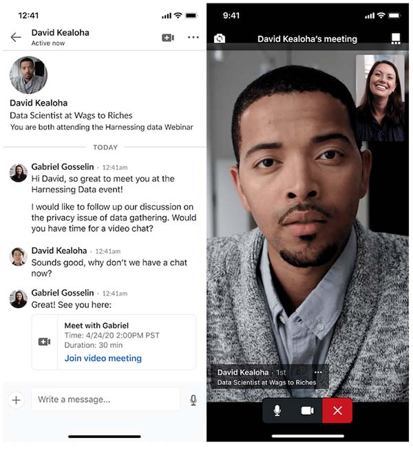 LinkedIn adds video calling to its app