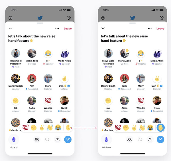 Twitter adds new raised hand emoji to signal questions in spaces, expands roll out of voice effects