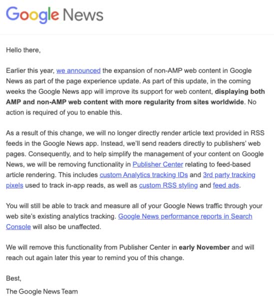 Google News app will display non-AMP content and send readers to publisher pages