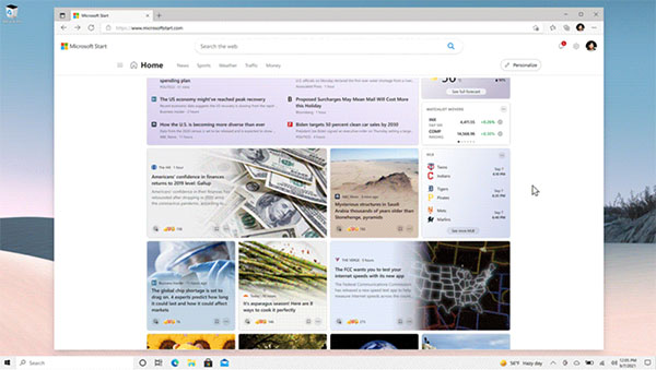 Microsoft Start - The Bing version of Google discover