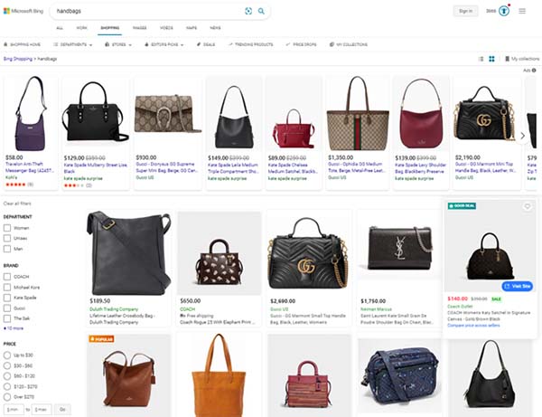 Microsoft Bing: Shopping across stores, now even more convenient!