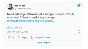 Google Business Profile Makes New Mangers & Owners Wait 7 Days to Manager Profiles