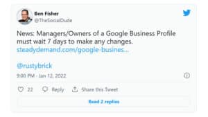 Google Business Profile Makes New Mangers & Owners Wait 7 Days to Manager Profiles