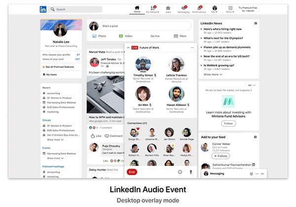 LinkedIn Launches Test of Audio Rooms, Announces New Formats for Live Events
