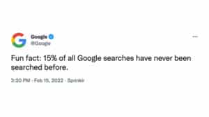 Not New: 15% Of Search Queries on Google Are Still New