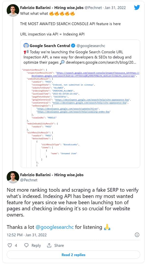 Google Search Console Launches URL Inspection API