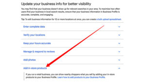 Google Help Doc Adds In-Store Products Helps with Local Visibility