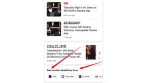 Google News "See Similar Headlines From" Section Promotes Publications