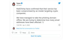 Hackers breached Mailchimp to phish cryptocurrency wallets