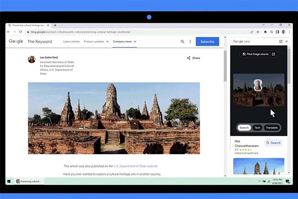 Chrome effettuerà presto ricerche di immagini su Google Lens senza lasciare una pagina