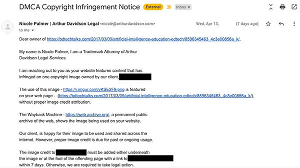 Fake DMCA Requests Using AI Generated Lawyers to Demand for Links