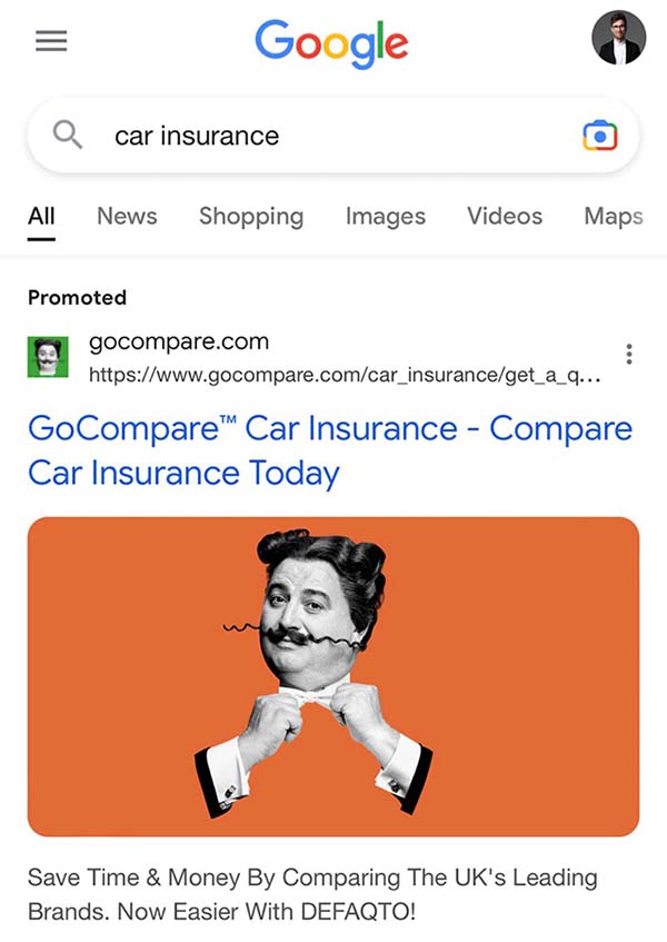 Google Tests Large Images in Search Ads Again