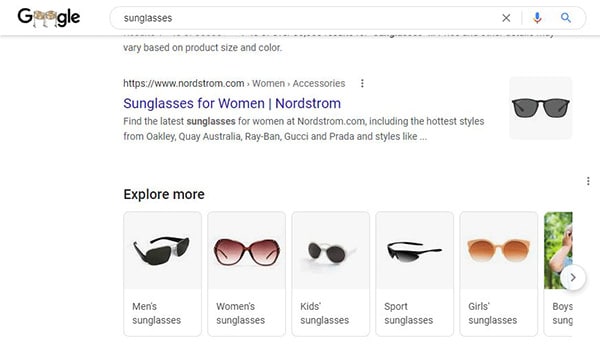 Google Tests Explore More Search Refinement for Product Queries
