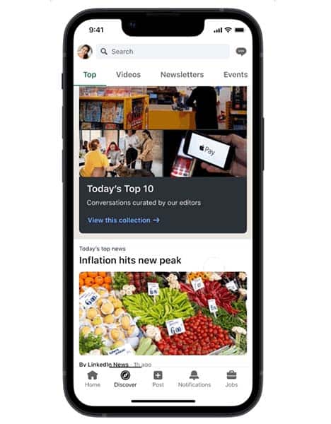 LinkedIn Tests New Human Curated Discover Feed