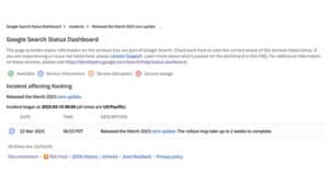 Google Ranking Updates Added To Google Search Status Dashboard