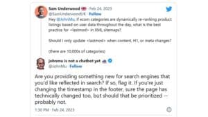 Google op lastmod-tag in XML-sitemap: update de datum als u iets nieuws aanbiedt