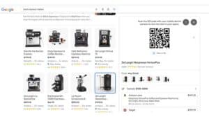 Google View In 3D Product Results With QR Code To View On Mobile