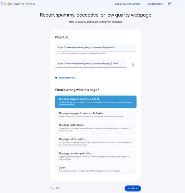 Google's New Search Quality Feedback Form