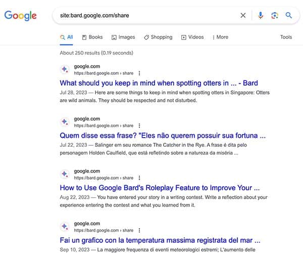Google To Block Bard Shared Conversations From Google Search