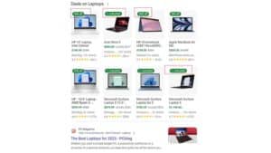 Google Search Deals Section With Green Discount Labels