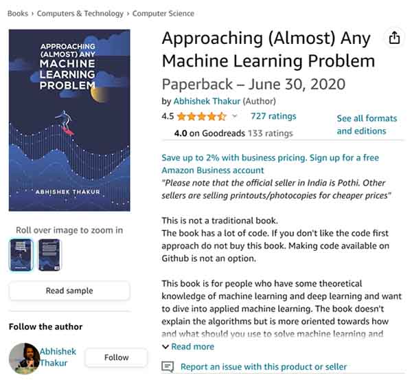 Approaching (Almost) Any Machine Learning Problem