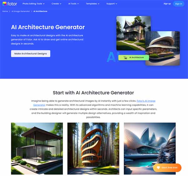 Fotor AI Building & Architecture Generator
