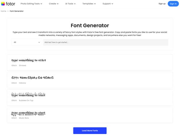 Fotor Font Generator