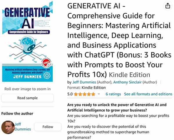GENERATIVE AI - Comprehensive Guide for Beginners - Mastering Artificial Intelligence, Deep Learning, and Business Applications with ChatGPT