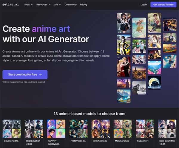 Getimg AI Anime AI Art Generator