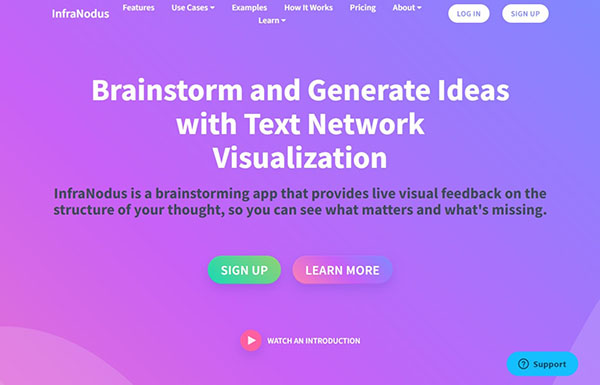 InfraNodus - Brainstorm and Generate Ideas with Text Network Visualization