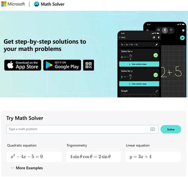 Microsoft Math Solver