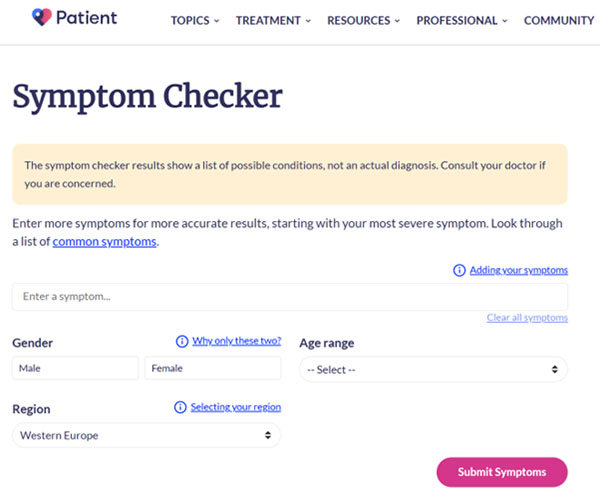 Patient Symptom Checker